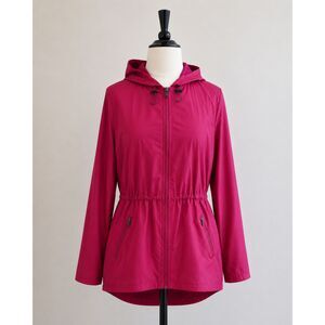 Chico's Zenergy Hooded Windbreaker Jacket Women's Pink Full Zip Lightweight  S 0